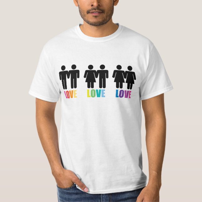 Liebe-Liebe-Liebe-Regenbogen-T - Shirt (Vorderseite)