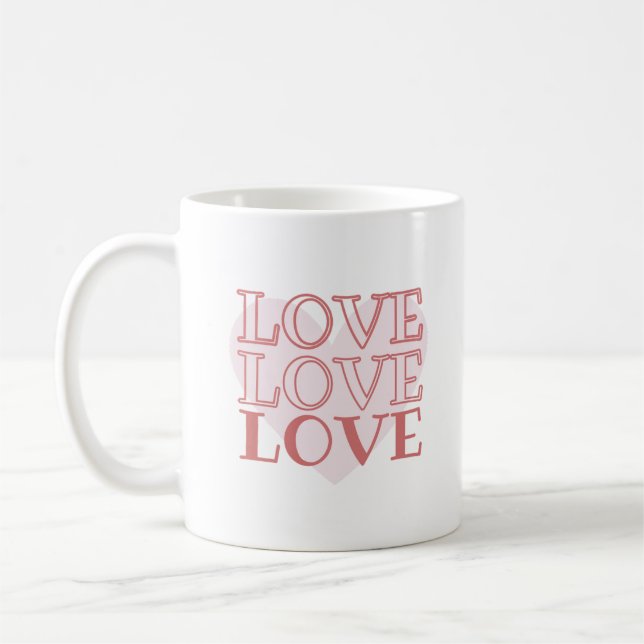 Liebe Liebe Liebe - Romantik Kaffeetasse (Links)