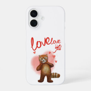 Liebe Liebe Liebe roter Panda iPhone 16 Hülle
