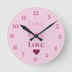 Liebe Liebe Liebe Runde Wanduhr