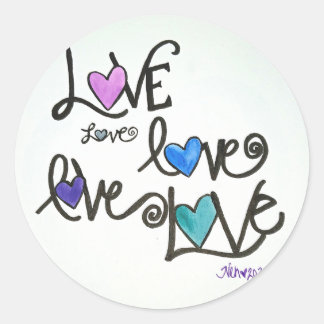 Liebe Liebe Liebe Runder Aufkleber