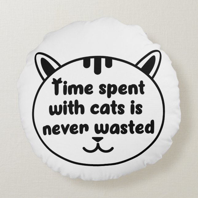 Liebe, Liebe meine schwarze Katze Rundes Kissen (Rückseite)