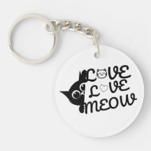 Liebe Liebe Meow Süße Katzenliebhaber Schlüsselanh