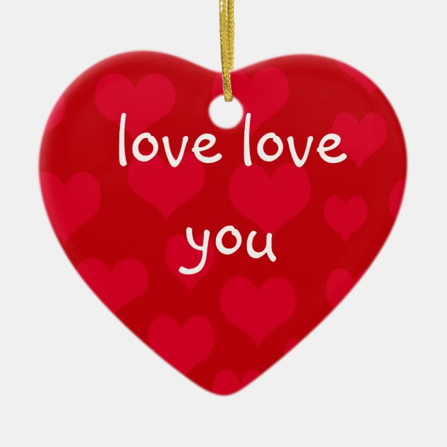 Liebe-Liebe Sie Keramikornament (Vorne)