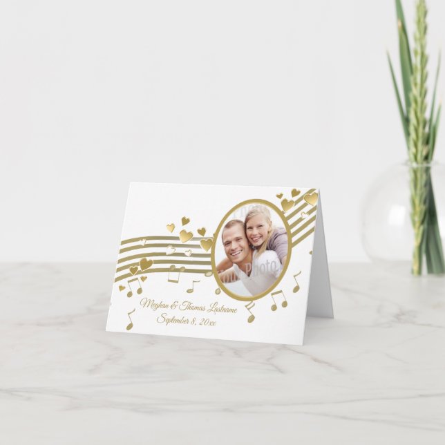 Liebe-Lied-Anmerkungs-Foto danken Ihnen Dankeskarte (Vorderseite)