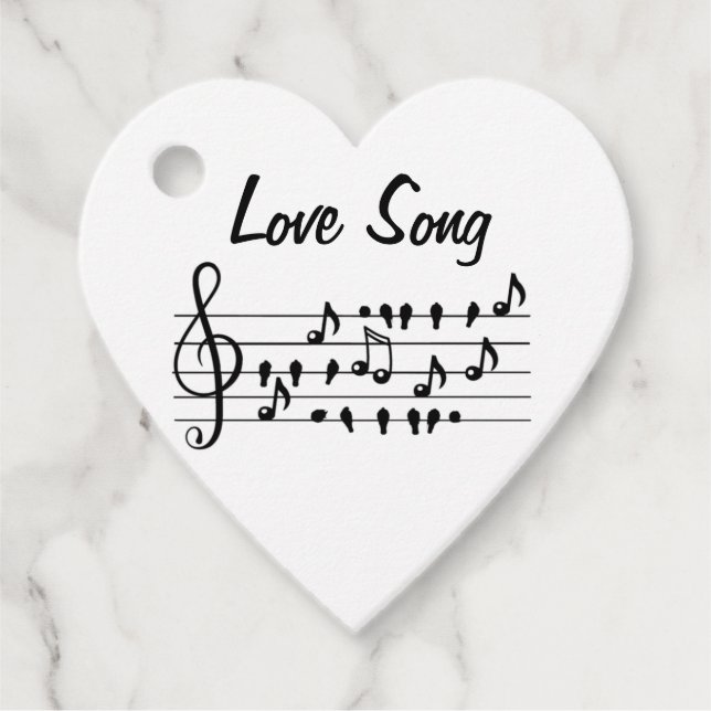 Liebe-Lied, Vögel, die zwischen den musikalischen  Geschenkanhänger (Vorderseite)