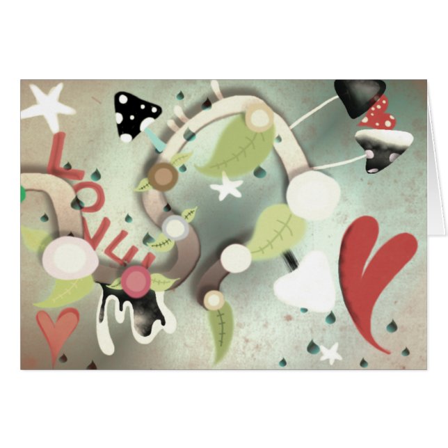 Liebe liegt in der Herzkarte (Vorderseite (Horizontal))