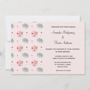 Liebe liegt in der Luft Eiffelturm und Herzen Hoch Einladung