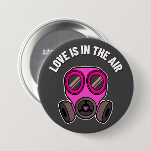 Liebe liegt in der Luft Gasmaske Knopf Button