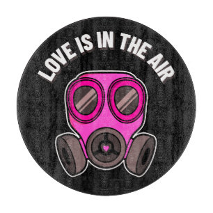 Liebe liegt in der Luft Gasmaske Schneidbrett Schneidebrett