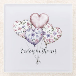 Liebe liegt in der Luft Herzballons Glasuntersetzer