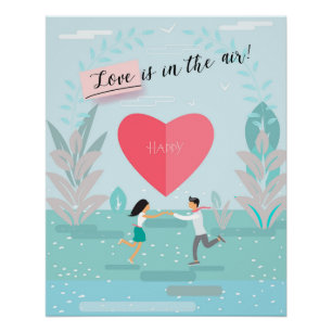 "Liebe liegt in der Luft!" Hochzeitstag Modern Tre Poster