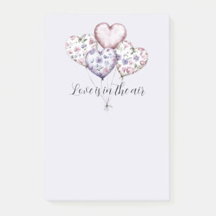 Liebe liegt in der Luft Lavendel Lila Herzballons Post-it Klebezettel