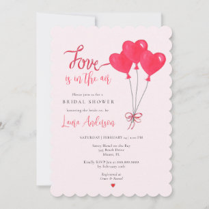 Liebe liegt in der Luft Pink & Rot Brautparty Einladung
