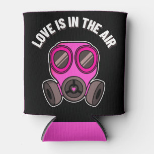 Liebe liegt in der Luft Rosa Gasmaske Getränkekühl Dosenkühler