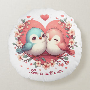Liebe liegt in der Luft Rundes Kissen