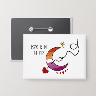 Liebe liegt in der Luft Sunset Lesbenflagge Knopf Button