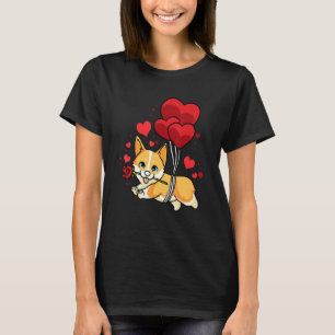 Liebe liegt in der Luft Süßer Corgi Hund Valentins T-Shirt