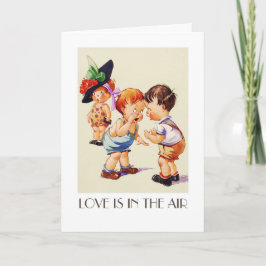 Liebe liegt in der Luft. Valentinstag der Vintagen Feiertagskarte