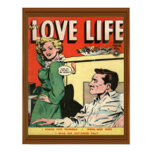 Liebe Life Flirt Romance Comic Illustration Retro