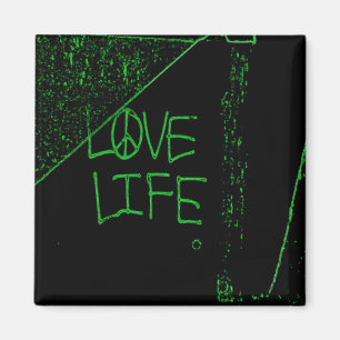 Liebe Life Graffiti Magnet - Neon Green