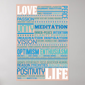 "Liebe Life" - Inspirierend und motivierendes Kuns Poster