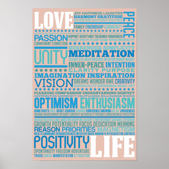 "Liebe Life" - Inspirierend und motivierendes Kuns Poster (Vorne)