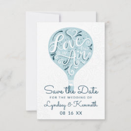 Liebe Light Blue Hot Air Ballon Save The Date