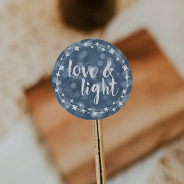 Liebe & Light Bokeh Hanukkah Runder Aufkleber