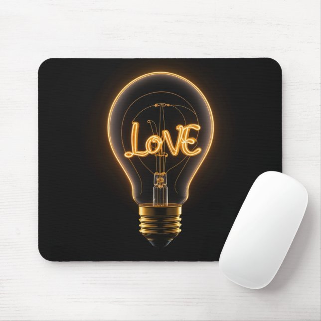 Liebe Light Bulle Mousepad (Mit Mouse)