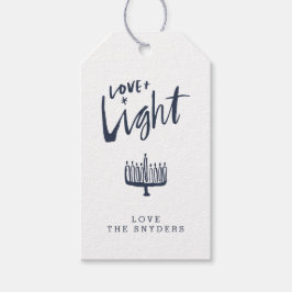 Liebe + Light Hanukkah Gift Tag - Dunkel Geschenkanhänger