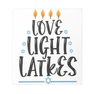Liebe Light Latkes Funny Hanukkah Jüdischer Feiert Notizblock