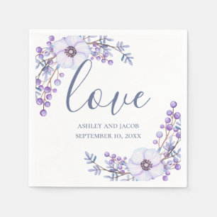 Liebe. Lila Blumen. Hochzeit von Lilac Serviette