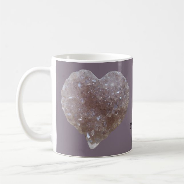 Liebe Lila rosa Amethyst-Kristalle Kaffeetasse (Links)