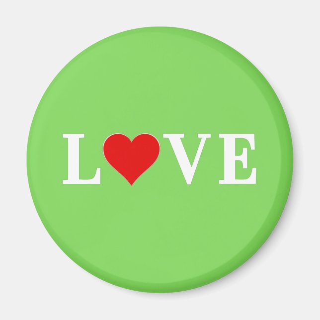 LIEBE Lime Green Magnet (Vorne)