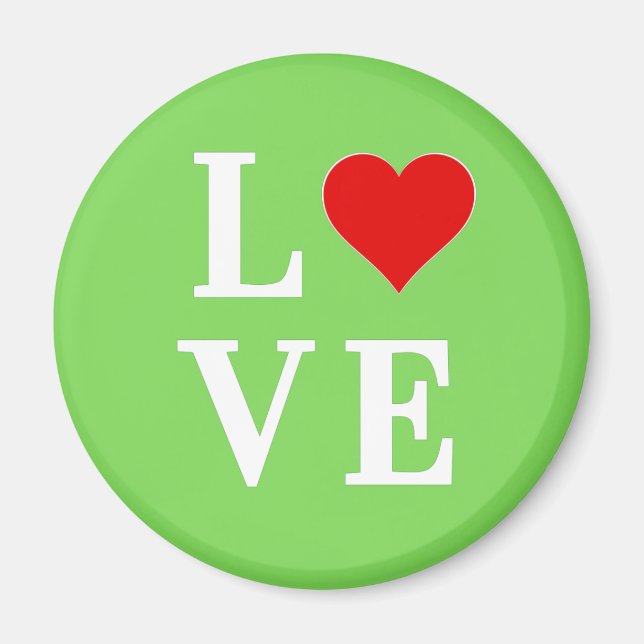 LIEBE Lime Green Modern Magnet (Vorne)
