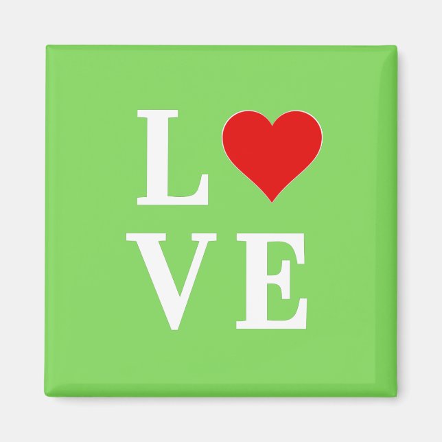 LIEBE Lime Green Modern Magnet (Vorne)