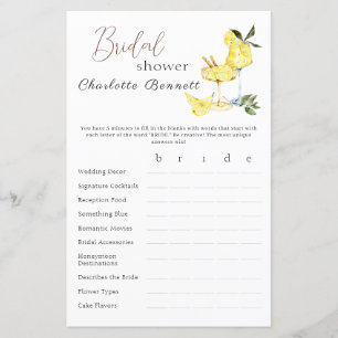 Liebe Limoncello Cocktail Brautparty Spiel