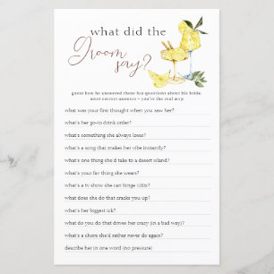 Liebe Limoncello Cocktail Brautparty Spiel