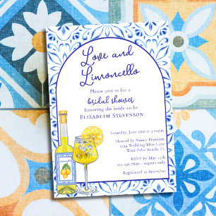 Liebe & Limoncello Italienische Cocktail-Brautpart Einladung