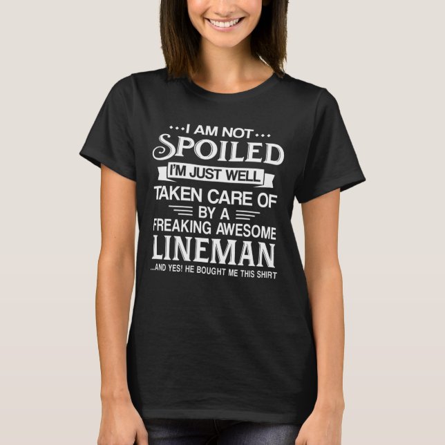 Liebe Lineman Ehefrau Freundin T-Shirt (Vorderseite)