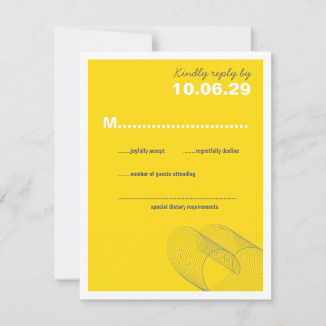 Liebe Lines Wedding RSVP Card Karte (Vorderseite)