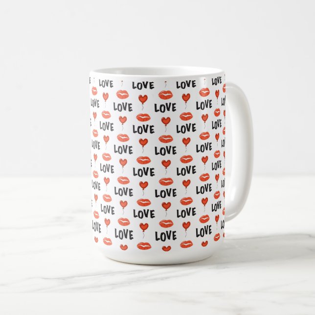 Liebe Lips and Hearffee Tasse (VorderseiteRechts)