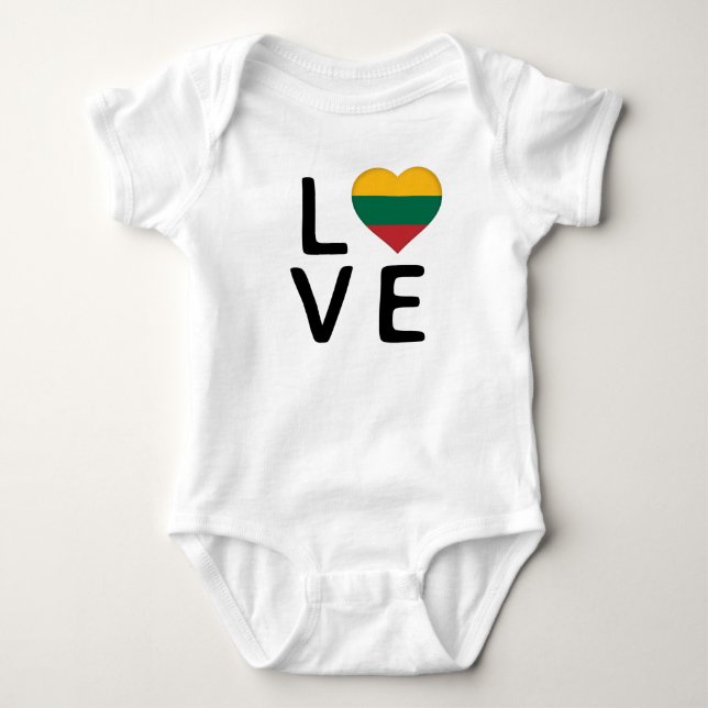 Liebe - litauische Flagge Baby Strampler (Vorderseite)