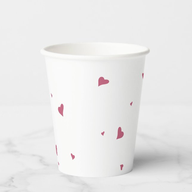 LIEBE | Little Pink Hearts & White Pappbecher (Vorderseite)