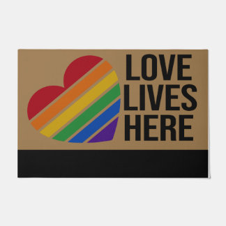 Liebe live Here Doormat, Rainbow Doormat Fußmatte