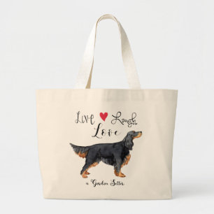 Liebe Live Lagh a Gordon Setter Große Totttasche Jumbo Stoffbeutel