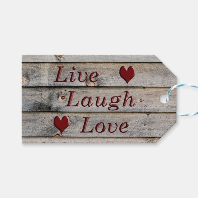 Liebe Live-Laugh am Rande einer Scheune Geschenkanhänger (Vorderseite (Horizontal))