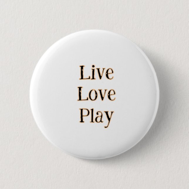 Liebe live spielen Schwarz-Orange Sportler modern  Button (Vorderseite)