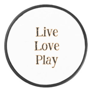 Liebe live spielen Schwarz-Orange Sportler modern Eishockey Puck